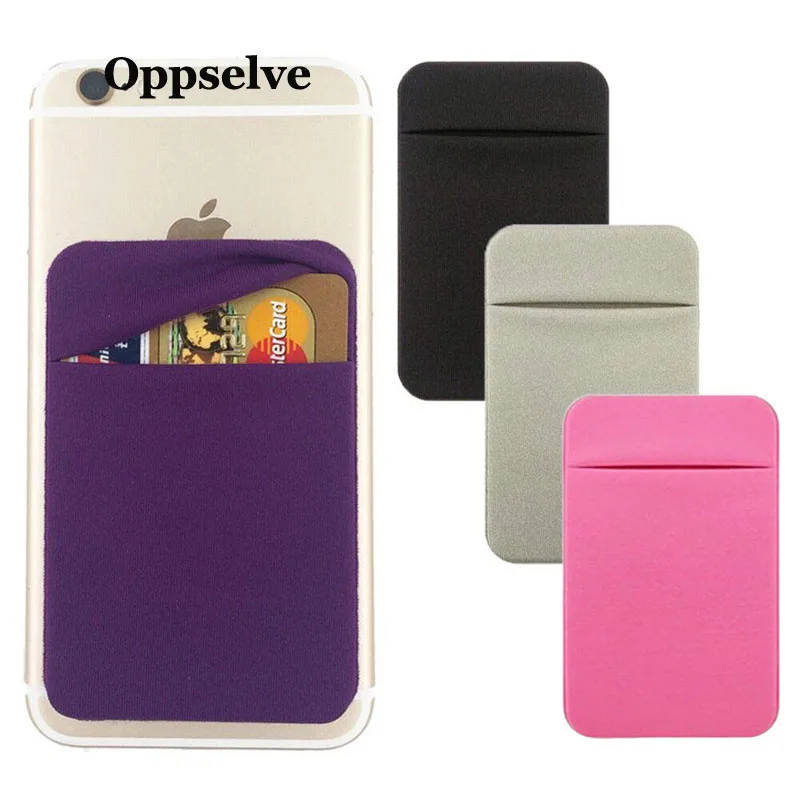 

Oppselve Universal Phone Back Slot Card Wallet Case For iPhone X 7 Fashion Sticker Silicone Phone Pouch Case For Samsung Xiaomi