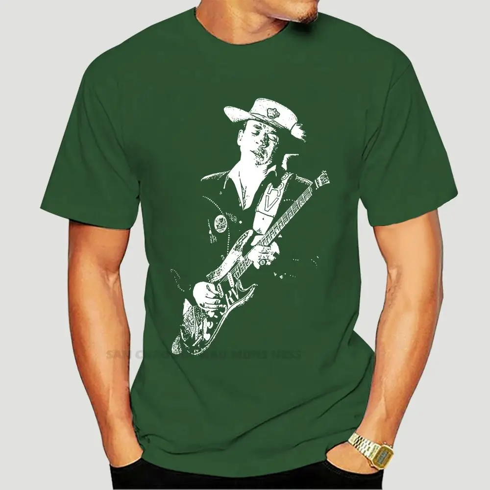

Stevie Ray Vaughan T Shirt - on Stage SRV Strap Picture Blues Rock Guitar Fab Printed T-Shirt Short Sleeve Men Top Tee 3607X