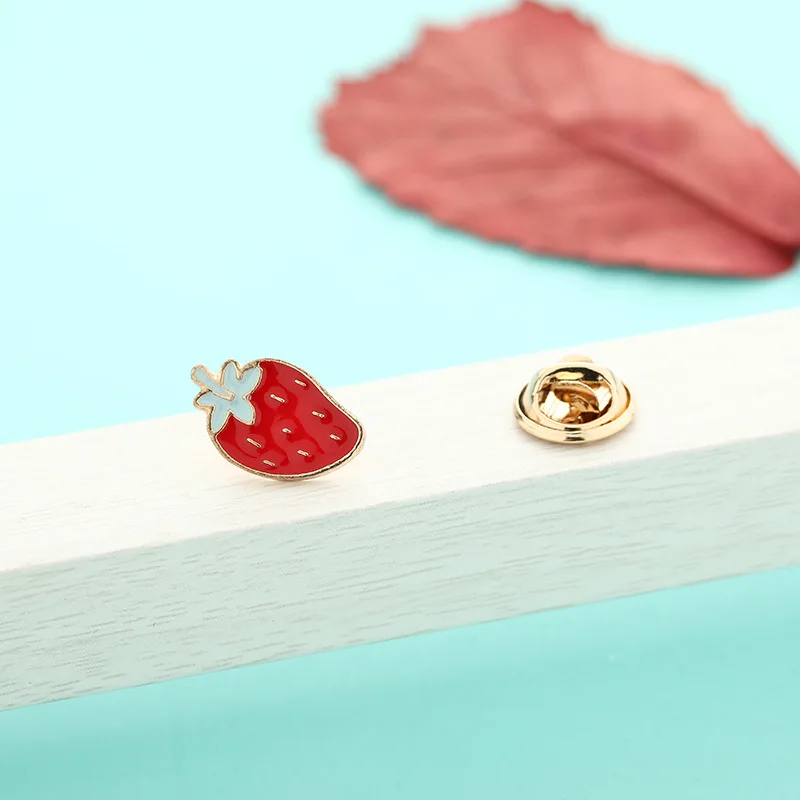 Мультфильм Кот железная эмалированная брошь клубника ананас вишня банан