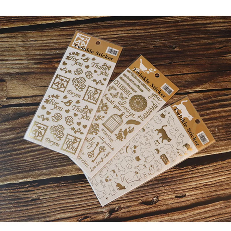 Bronzing stickers transparent ins simple DIYpaper tapes bullet journal decoration scrapbooking supplies party | Дом и сад