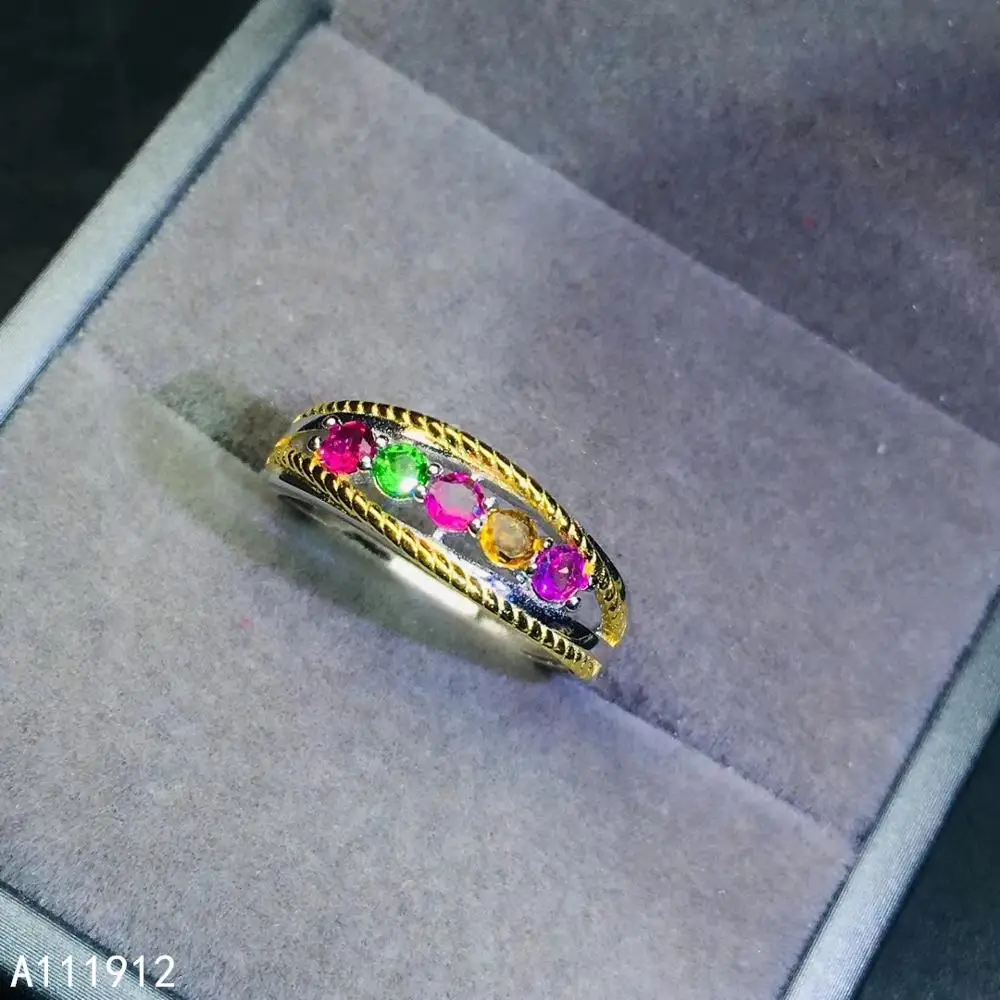 

KJJEAXCMY fine jewelry natural Tourmaline 925 sterling silver new women ring support test lovely