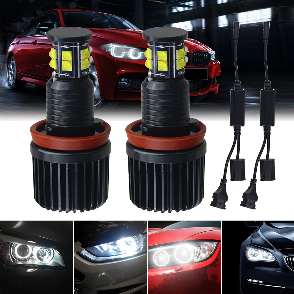 2 шт. 120 Вт H8 светодиодный кольцевой светильник Angel Eyes Halo 6500K для BMW Sedan E64 E92 E93 E63 E70