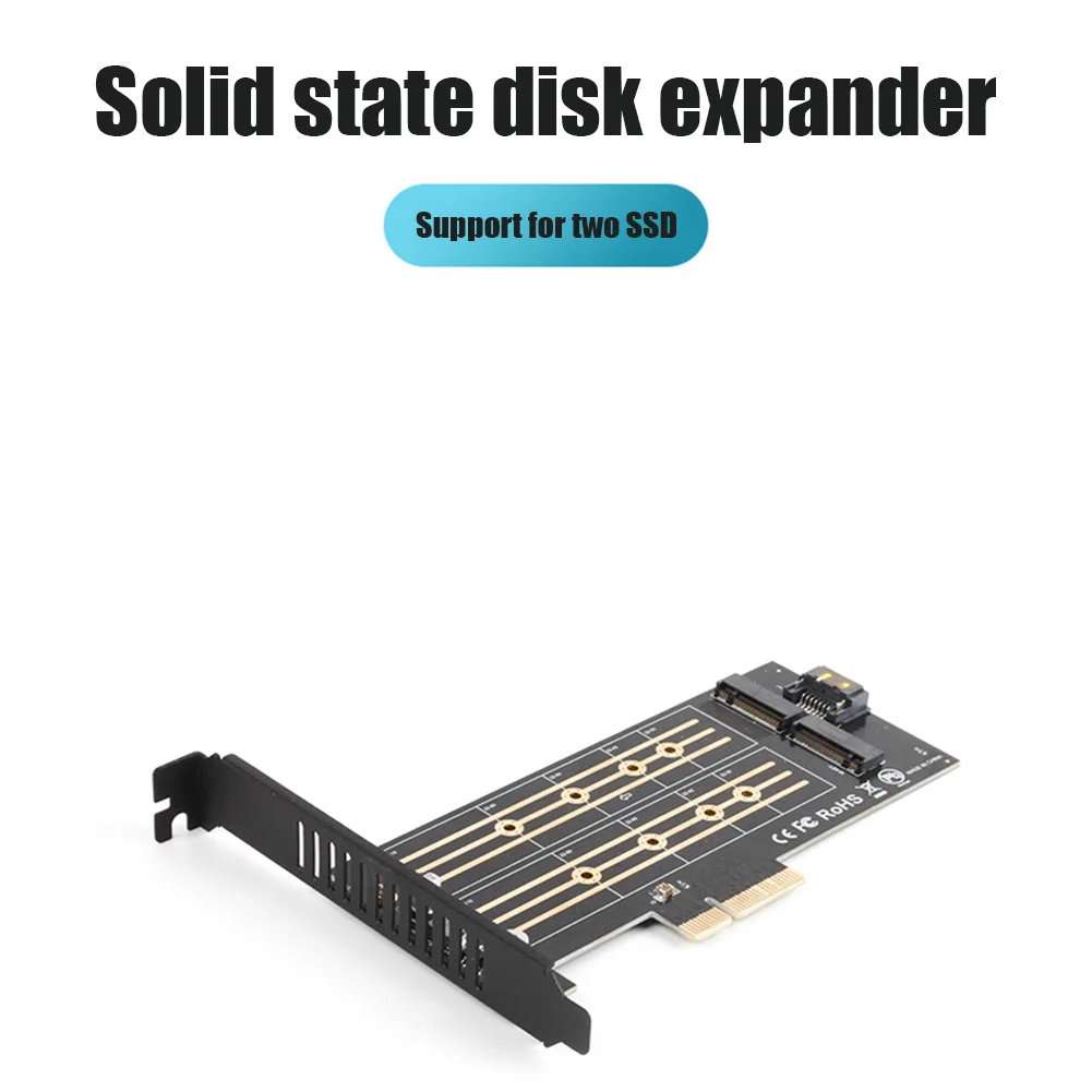 

Dual M.2 PCIe Adapter Host Controller Expansion Card for NVMe Protocol PCIe Bus M.2 SSD or SATA Bus M.2 SSD Computer Accessories