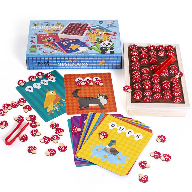 

English Vocabulary Word Game With Pictures Include 16 Cards English Letters Early Educational Learning Toys Picture Match Game