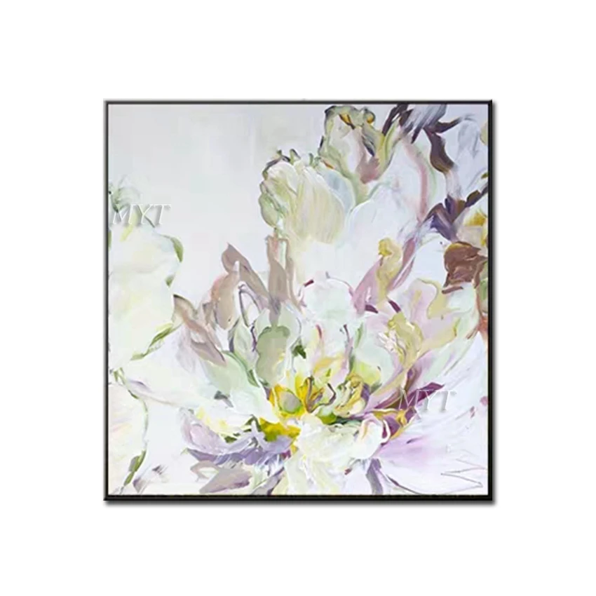 Картина маслом на холсте Цветы без рамки ручная роспись|Рисование и каллиграфия|