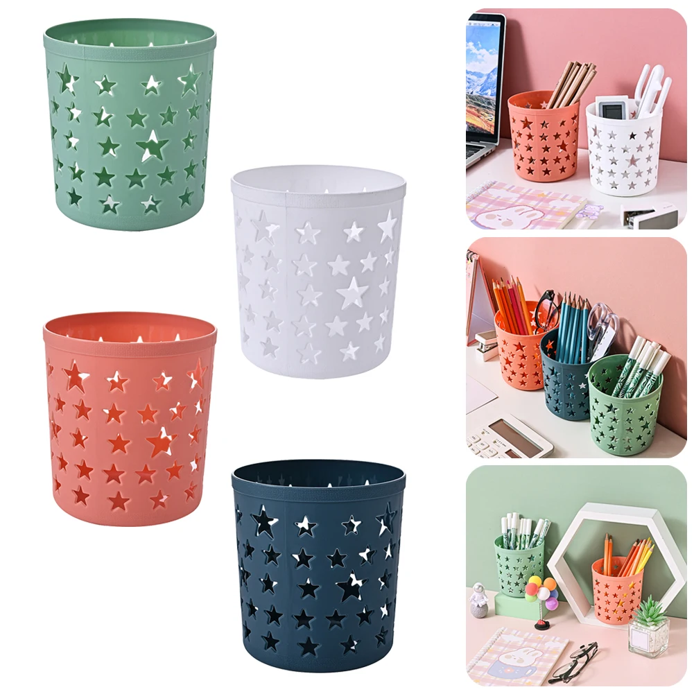 

Desktop Organizer Pen Holder Star Shape Pen Holder School Office Desk Plastic Cup Container Makeup Brush Home Storage Supplies