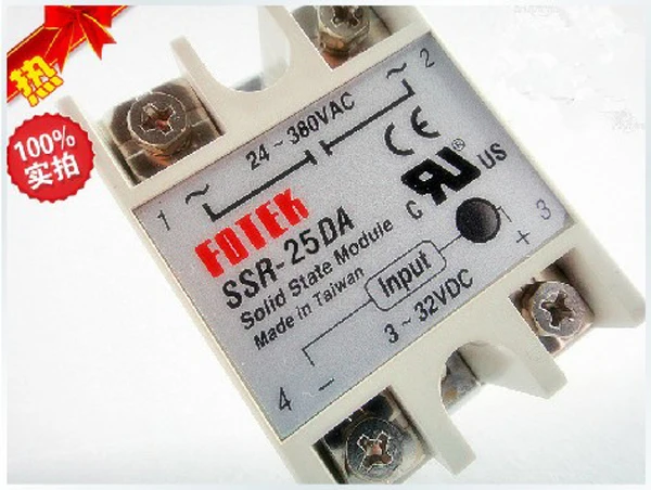 Реле FOTEK SSR-25DA от производителя 25A ssr вход 3-32VDC выход 24-380VAC бесплатная доставка |
