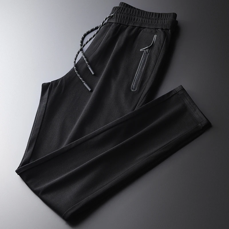 

Minglu протектор черные мужские брюки класса люкс с эластичной резинкой на талии повседневные спортивные мужские штаны размера плюс 4xl Slim Fit из...