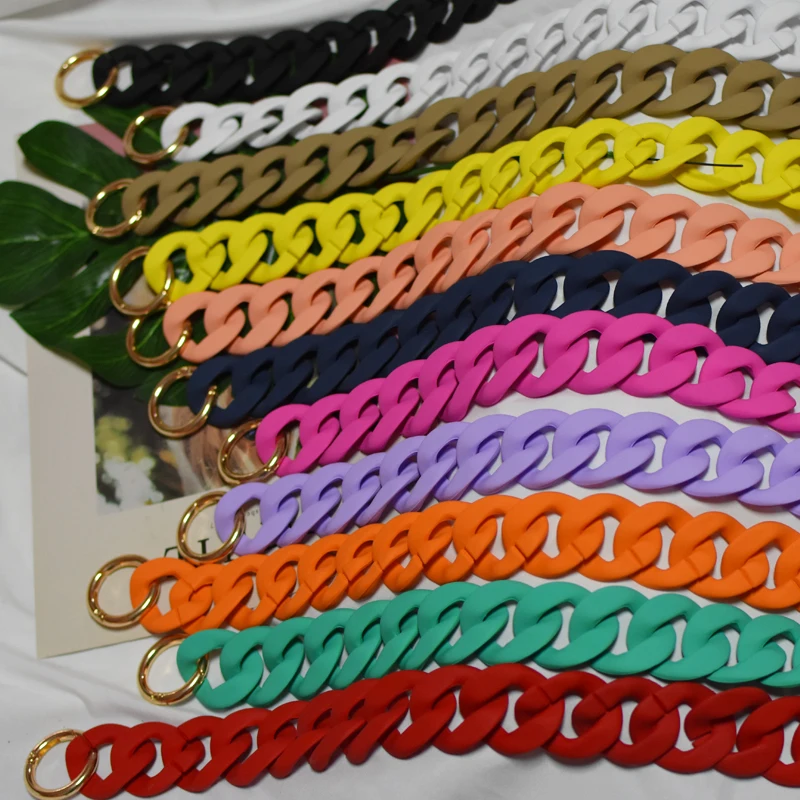 MM FOND Trendy Rubber LacquareTouching Lady Acrylic Strap Good Quality Shoulder Bag Belts Top Wristlet Straps | Багаж и сумки