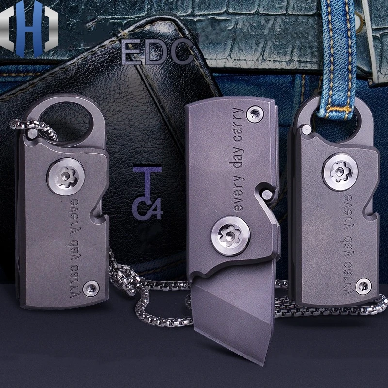 Карманный мини брелок складной нож Экспресс выход из коробки для резки EDC Outdoor Tc4