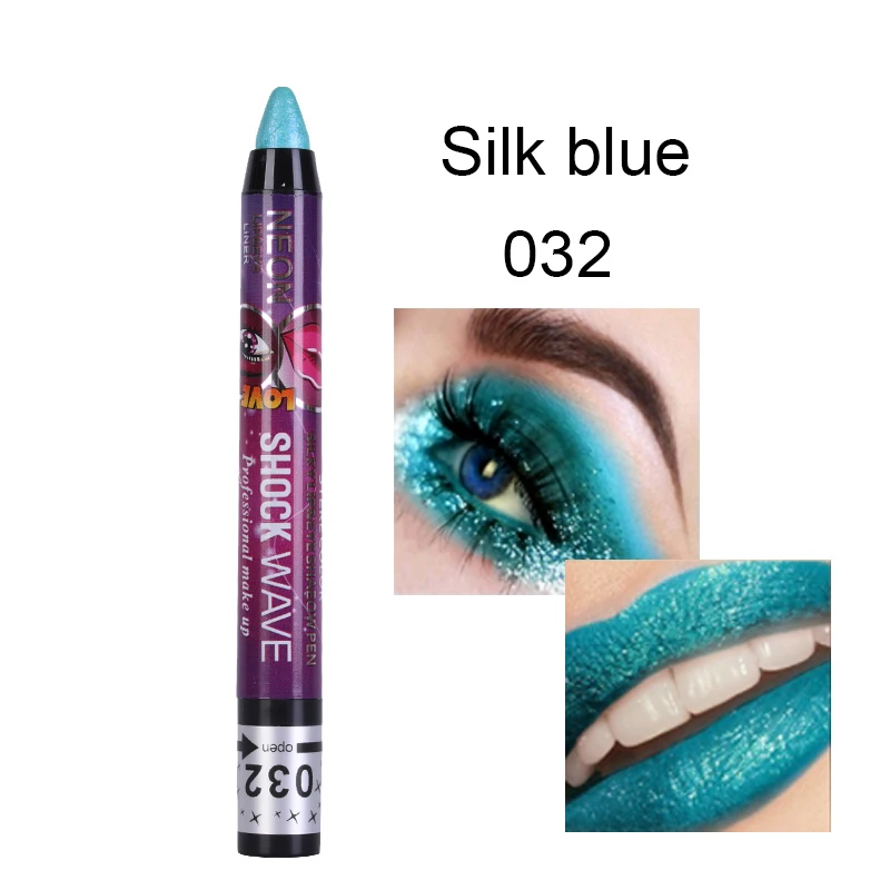 24-цветная карандашная тушь для век с блестками, водонепроницаемая, для макияжа губ, 2 в 1, не линяет, жемчужная, лежащая коконом, TSLM1.