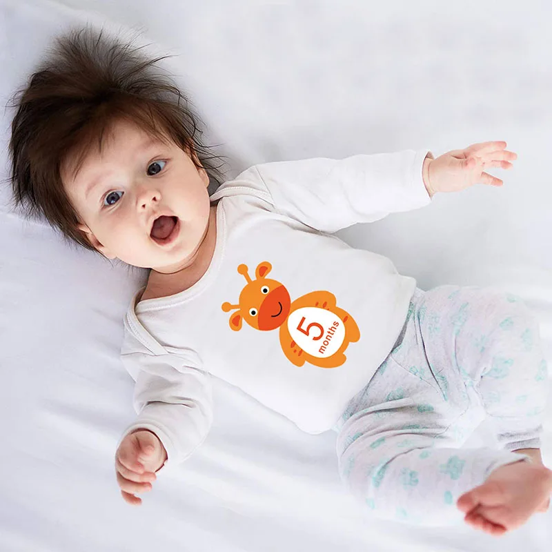 

For Newborn Infant Milestone 12 Sheet/Set Photo Sharing Cards Photographic Props Nice Gift Stickers Ornament Cartoon Animal