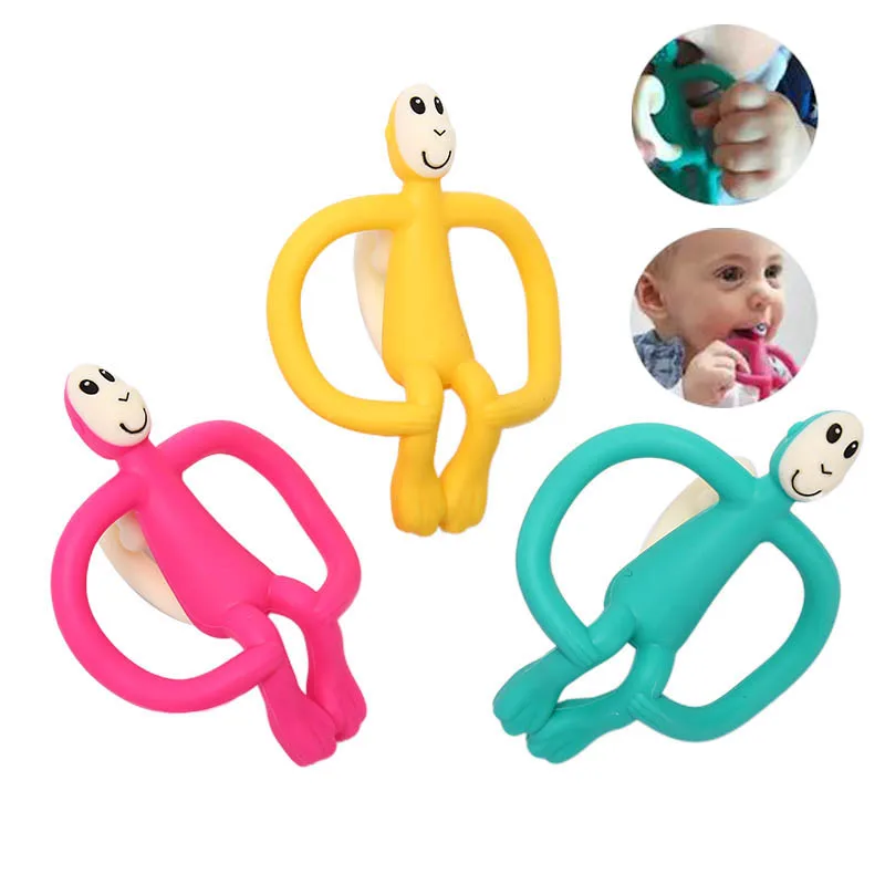 1 шт. мягкий силиконовый мультяшный обезьянка детский моляр зубы инструмент для