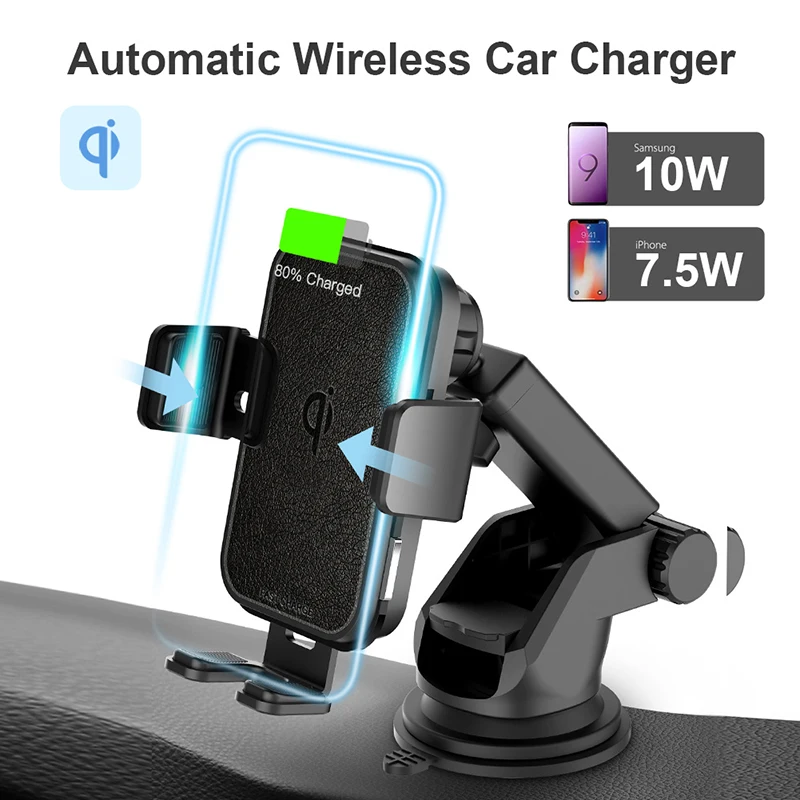 2 в 1 Быстрое беспроводное автомобильное зарядное устройство для Iphone XS Samsung S10 QI 10
