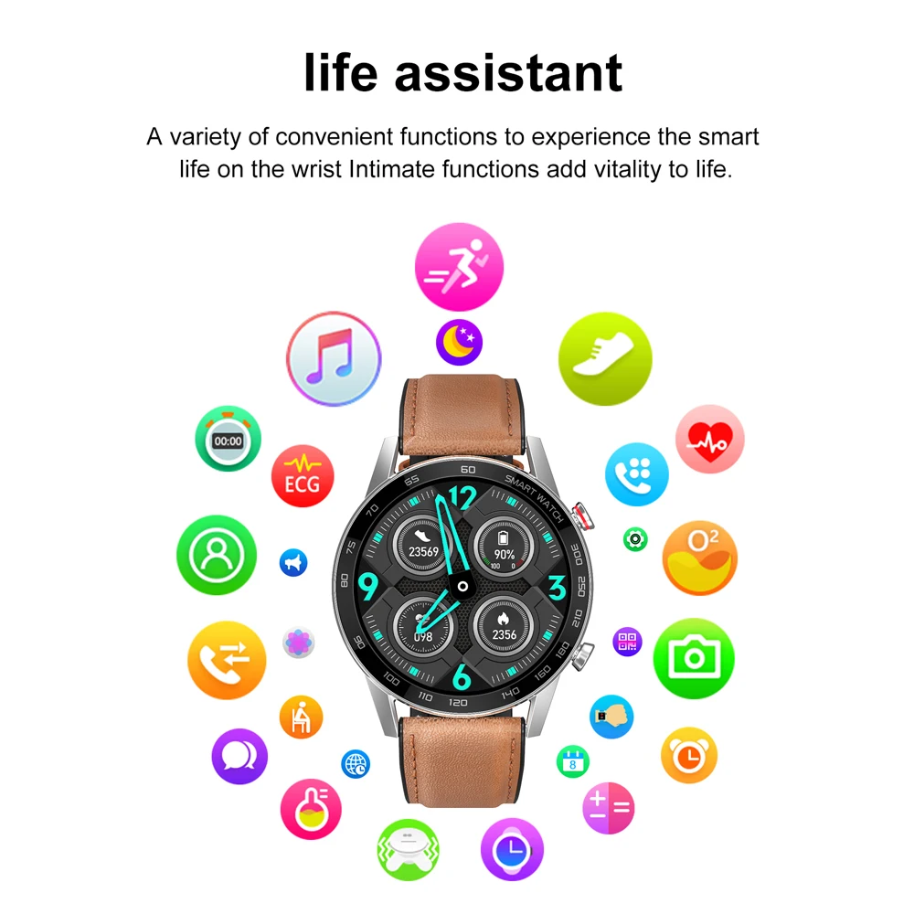 

ESEED 2020 DT95 Bluetooth Call Smart Watch ECG PPG IP68 Waterproof Blood Pressure Oxygen Sports Smartwatch men PK DTX L13