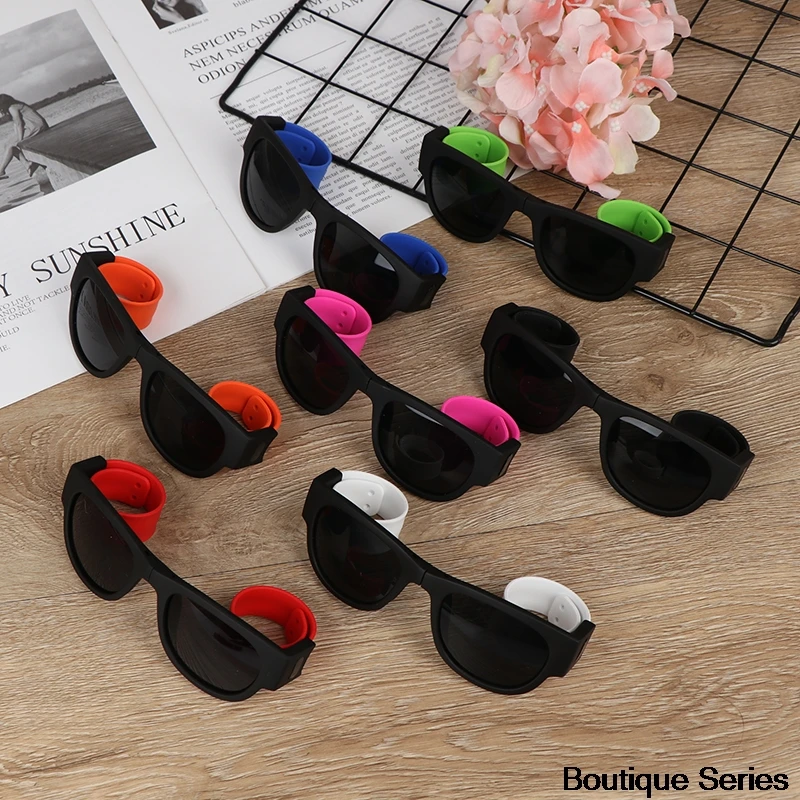 

1 Pcs Polarized Folding Sunglasses UV400 Slap Sport Foldable Wristband Shades