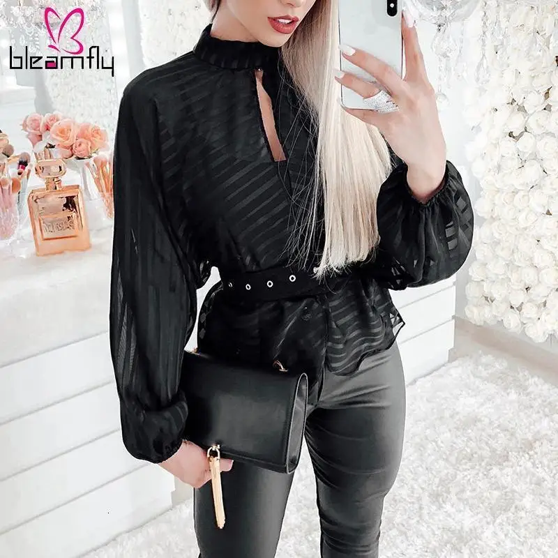 2019 женская элегантная Базовая черная Повседневная рубашка Женский стильный