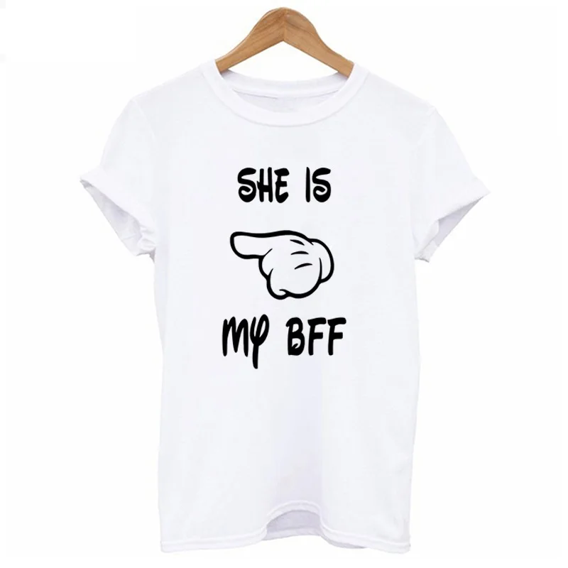 

Girlfriends Sisters T-shirt Summer Partners in Wine Letters Print T-shirt Korean Style Short-sleeved Trend Printing Tops