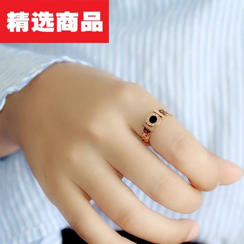 Круглое черное кольцо для пары ювелирных изделий Кольцо с римскими цифрами из