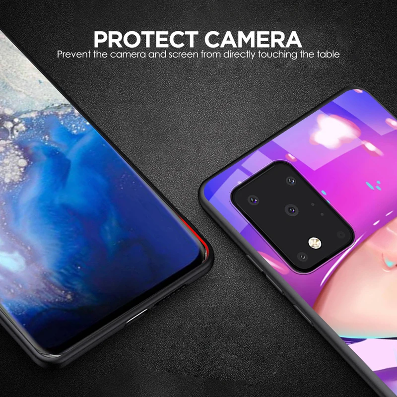 Beauty Red Lips for Samsung Note 20 10 9 8 Ultra Plus A91 A81 A71 A51 A42 A41 A31 A21 A12 A11 A01 Black Phone Case