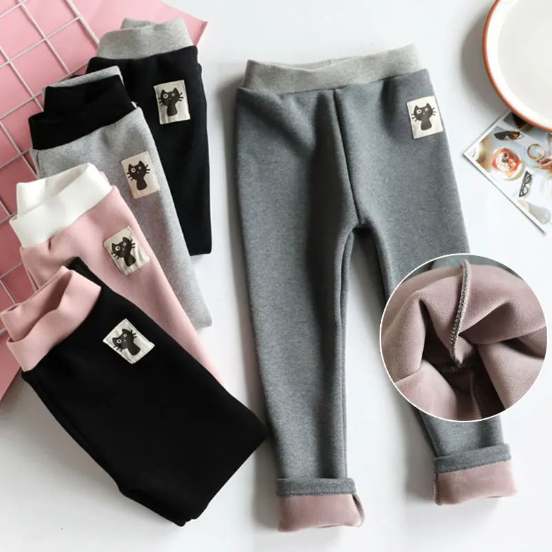 Милая Одежда для девочек с изображением котенка леггинсы на весну осень и зиму