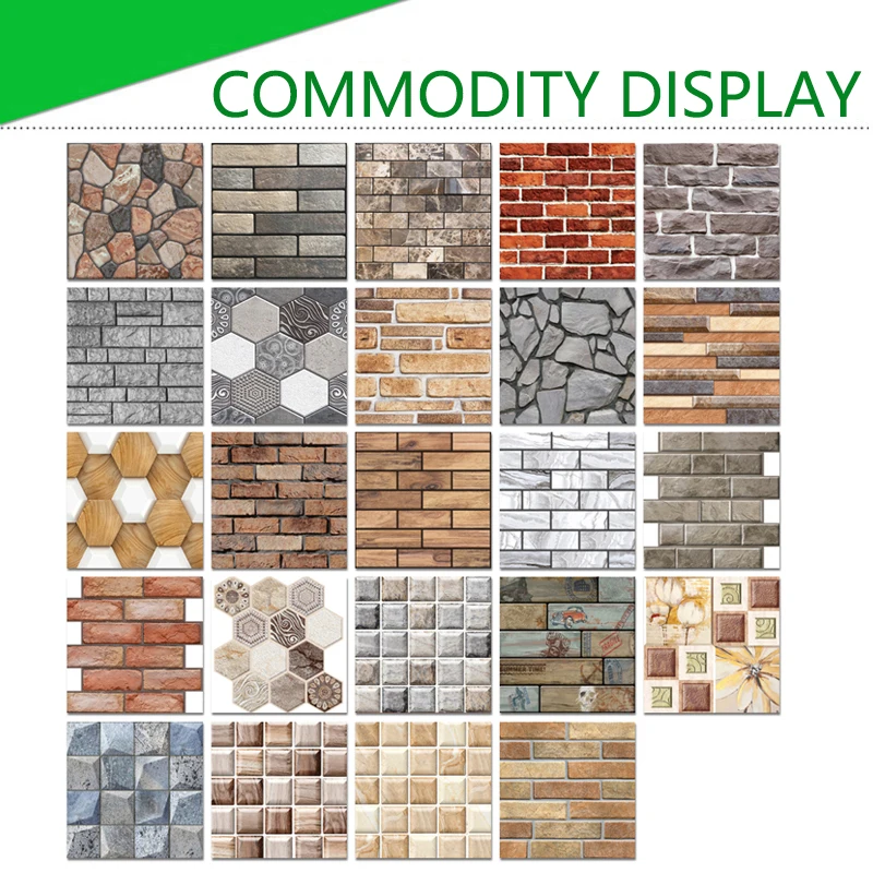 3D обои 10 шт. самоклеящиеся водонепроницаемые с рисунком кирпичного камня для