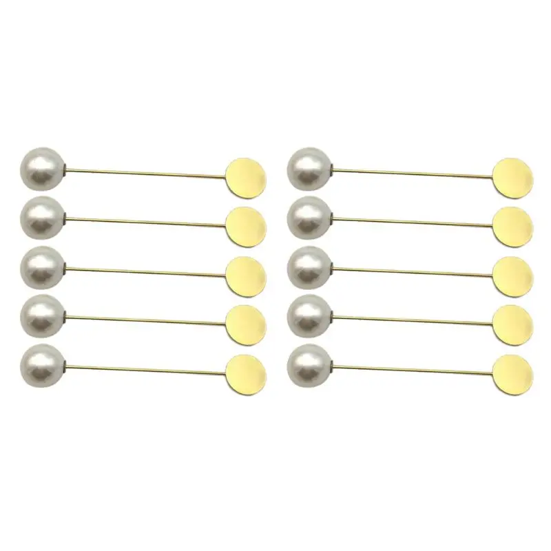 10 шт. круглый поднос лацкан палка с жемчугом брошь застежкой костюм шляпа значок