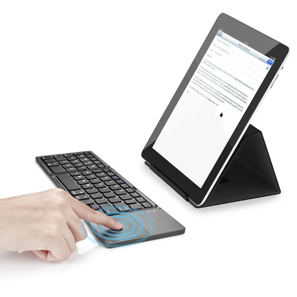 

Foldable Bluetooth Keyboard USB Portable Mini BT Wireless Keyboard with Touchpad Mouse for Pad Android Windows & Tablet