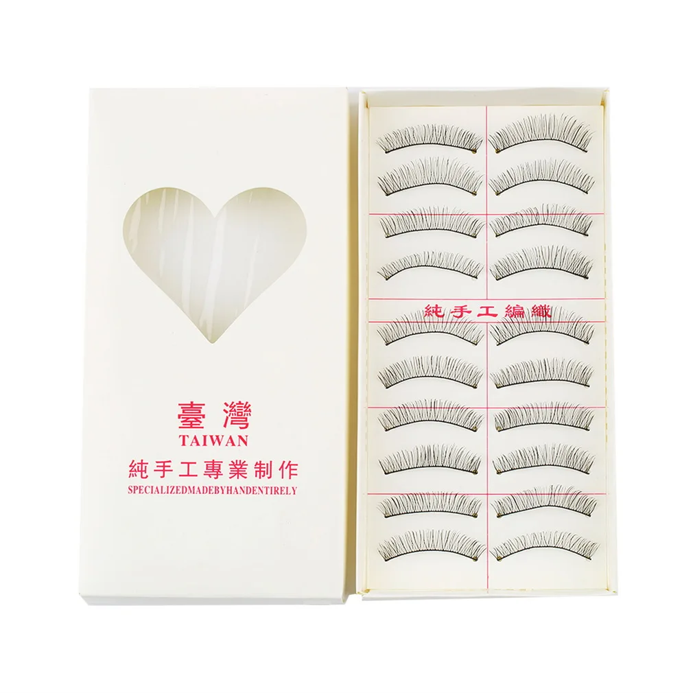 Накладные ресницы ручной работы 10 пар/компл. накладные натуральный прозрачный