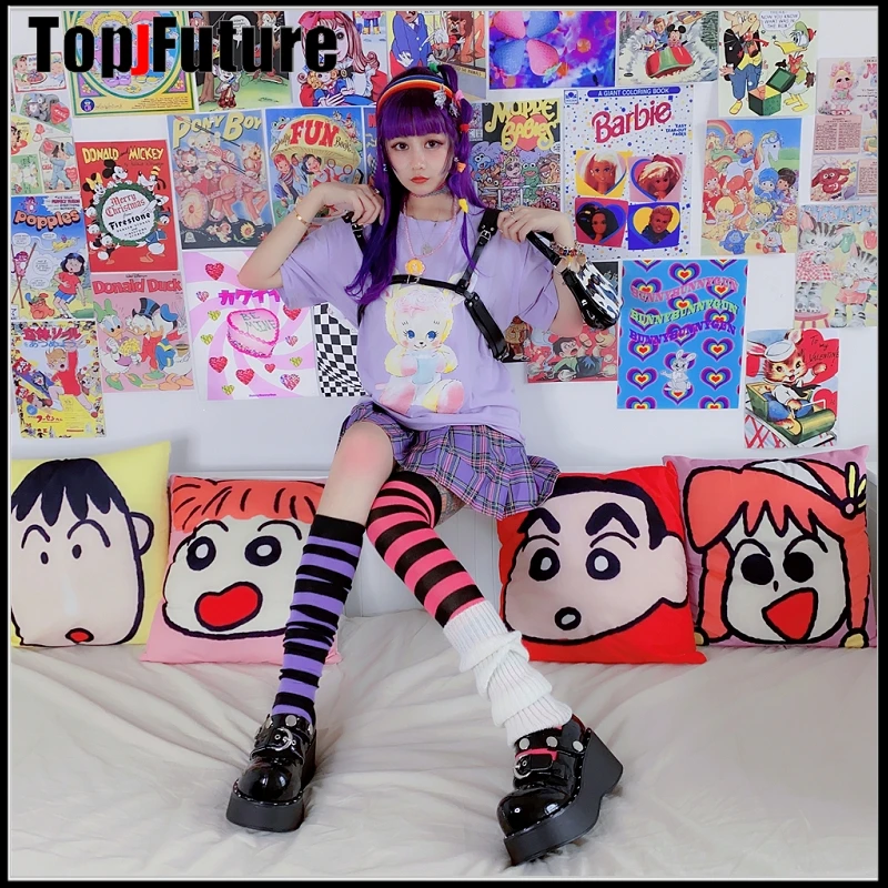 Гольфы женские хлопковые в полоску для косплея |