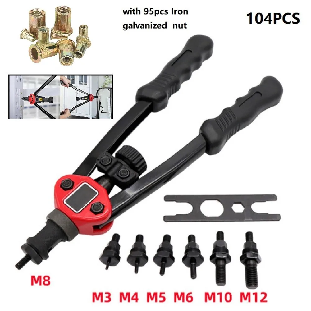 

BT-606 Riveting Tool Nut / Riveter Blind Hand Heavy M3 M4 M5 M6 M8 M10 M12 Ergonomic Anti-slip Design Handle Hand Tools Sets