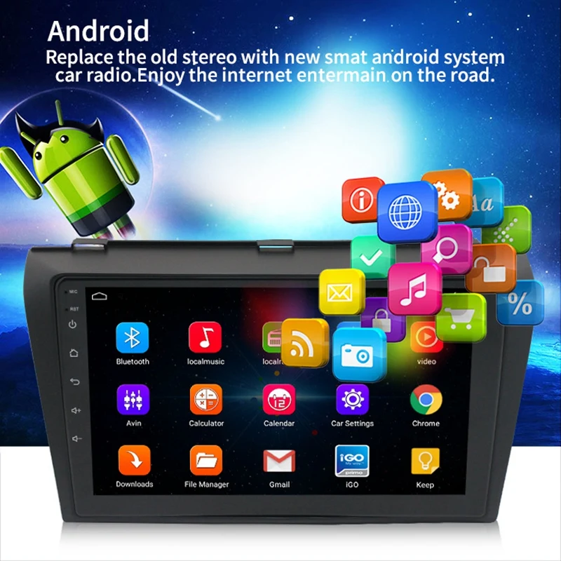 1 + 16G Android 8 автомобильный радиоприемник мультимедийный плеер для Mazda 3 2006-2012