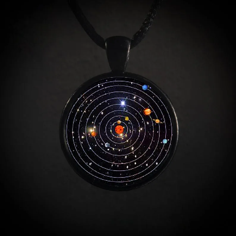 Ожерелье с подвеской в виде солнечной системы планеты галактики кабошона из