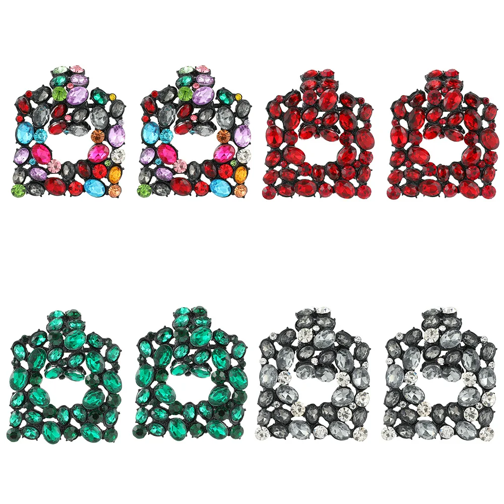

Ztech New Design Square Pendant Luxury Full Crystal Earrings For Women Girl Fashion Za Bijoux Wholesale High Quality Accessories