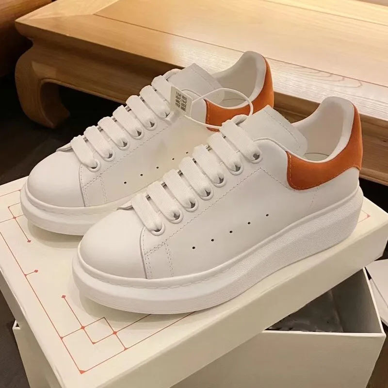 Vulcanized Shoes White Shoes Women 2021 Leather Thick-Soled Sports Spring And Summer Men And Women Same Style Women's Shoes