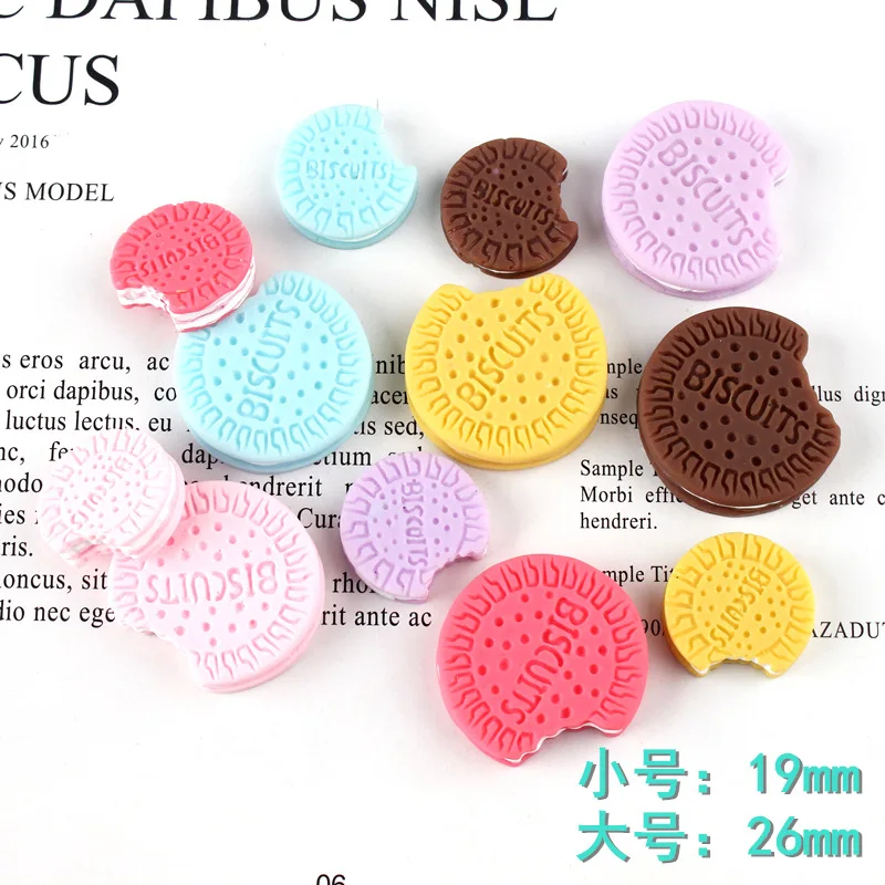 10pcs 19MM 26MM DIY resin cookies Sandwich biscuits charms cabochon ornament craft pendants decoration jewelry making material | Украшения