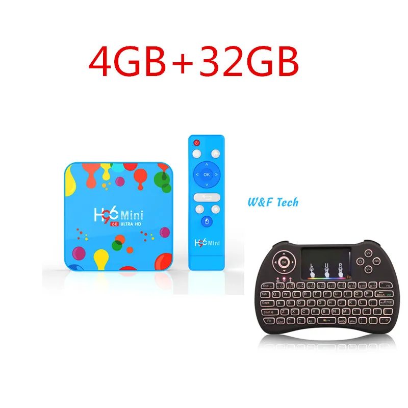 4G 32G backlit H96 Мини ТВ коробка Android 9,0 Allwinner H6 Четырехъядерный 4 ГБ 128 Гб Поддержка 6K H.265 H96mini Smart tv Box HD Netflix Youtube - Цвет: 4G 32G backlit