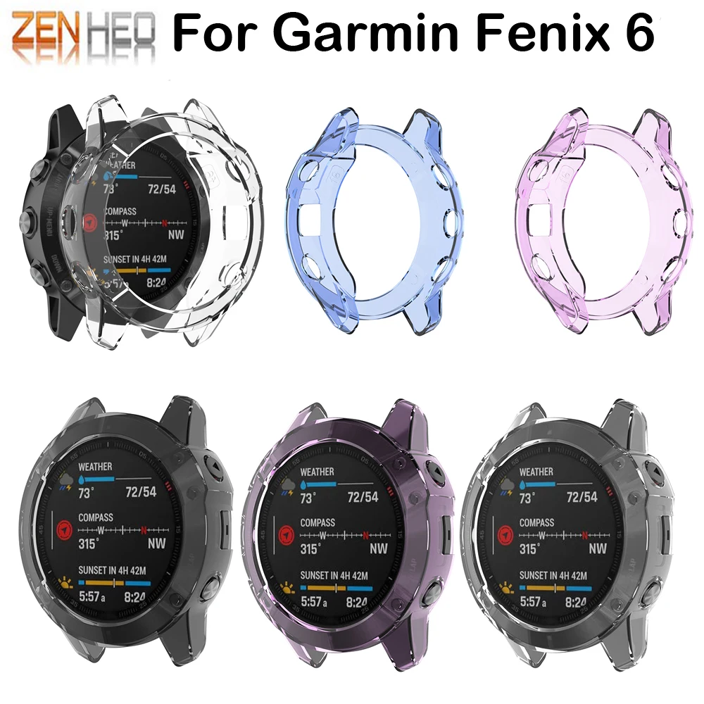 Защитный чехол из ТПУ для Garmin Fenix 6 мягкий прозрачный защитный Pro|Смарт-аксессуары|