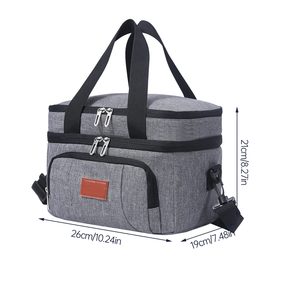 

Picnic Cooler Bag Insulated Portable Double Decker Family Cooling Bag Voedsel Picknick Lunch Tassen Voor For Camping Storage