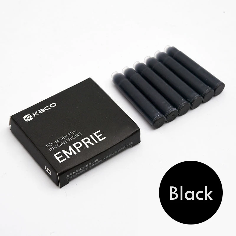 Black ink cartridge Xiaomi Mijia Kaco BRIO авторучка Цельнометаллический корпус ручки два способа орошения чернил оснащен Шмидтом поглотитель чернил - Цвет: Black ink cartridge