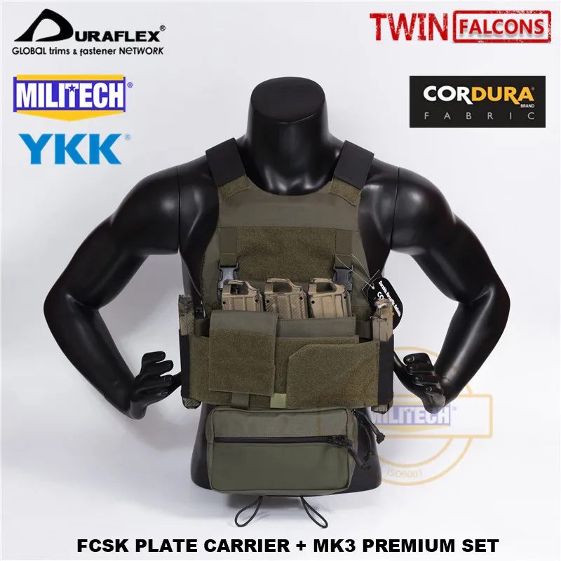 MILITECH Twinfalcons FCSK MOLLE MK3 Chest Rig Premium Set Military Combat Assault Tactical Vest Police Body Armor Plate Carrier |
