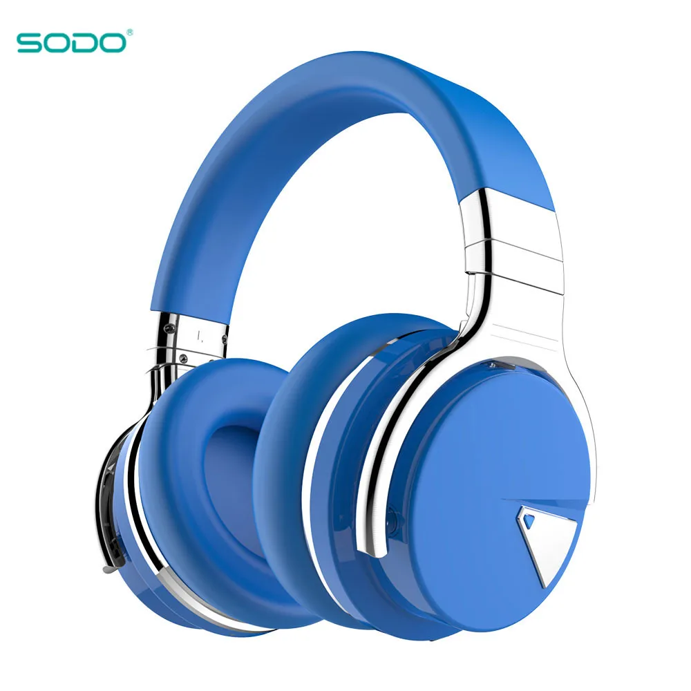 Blue Оригинальные SODO беспроводные наушники Bluetooth динамик с микрофоном для ПК и телефона Поддержка TF карты Аудио Спорт Bluetooth гарнитура - Цвет: Blue