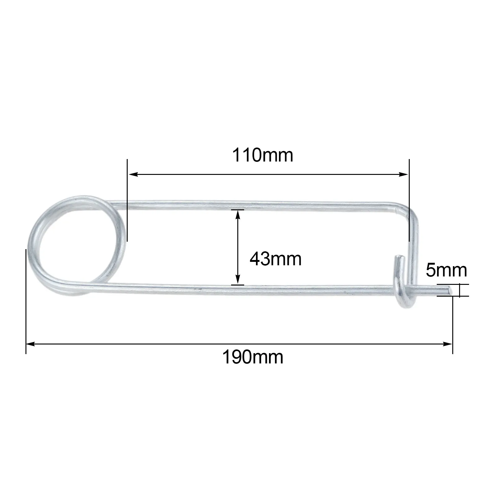 5X110X43mm 1pcs DRELD 10/5/1 шт. стальная брошь Форма шплинт английские булавки Пружинные контакты SMT/SMD быстрая фиксация брошь запорная задвижка для фермы газон садовый сцепного устройства - Диаметр: 5X110X43mm 1pcs