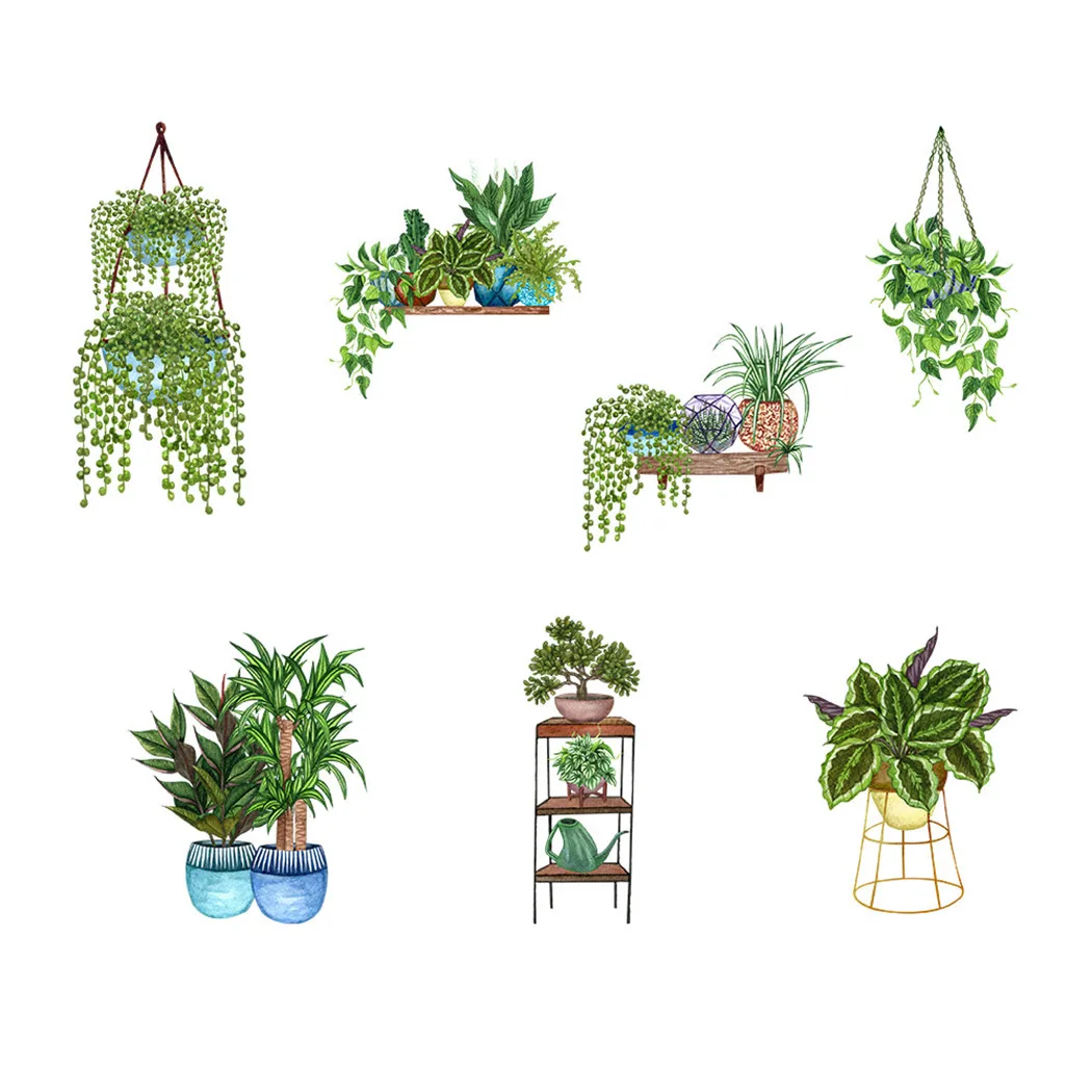 

1 Set Of Wall Sticker Size 110*90cm After Paste PVC Green Tropical Leaves Plant Decal Nursery Art Mural Home Decor