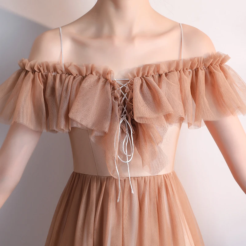 Платье подружки невесты цвета хаки элегантное платье длиной ниже колена размера