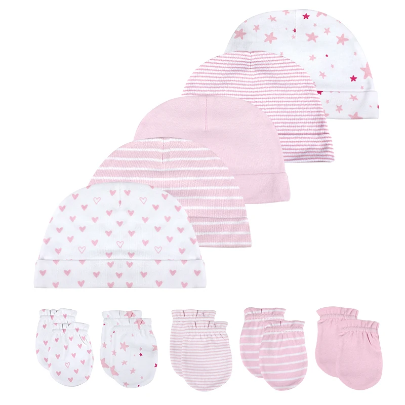

Baby Hat and Mittens Girl Boy Cap Socks Comfy Infant Hat & Gloves Cotton Toddler Newborn Baby Accessorise For 0-6