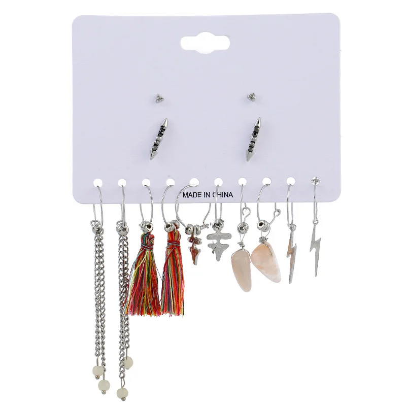 Женские серьги-кольца 7 пар/компл. винтажные геометрические серьги золотого