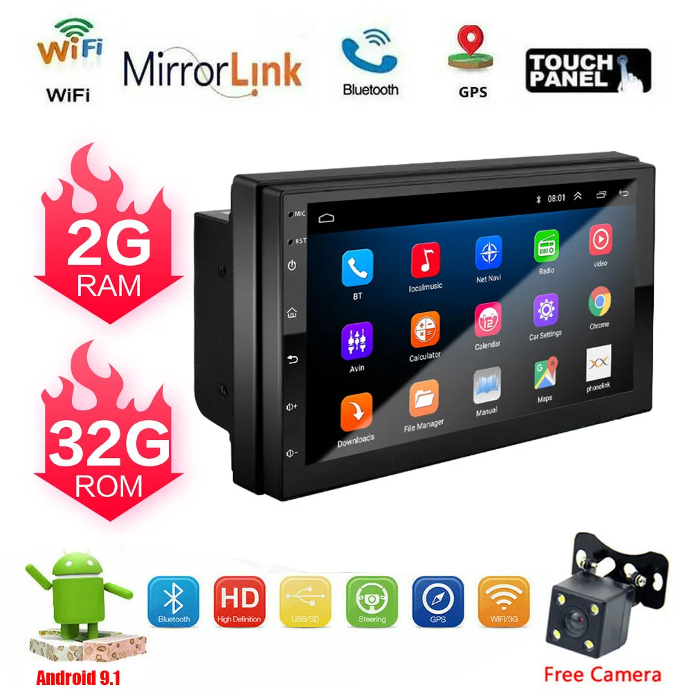 2G + 32G Android 9 1 автомобильный мультимедийный плеер универсальный Автомагнитола 7