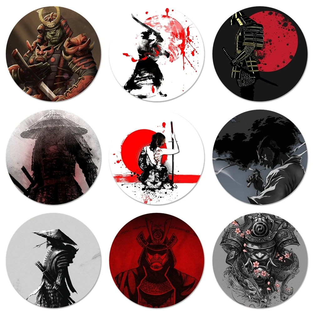 

58mm Samurai Badge Brooch Pin Accessories For Clothes Backpack Decoration gift