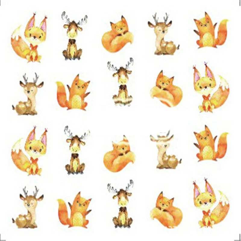 

1Pcs Nail sticker Art Decoration Slider Fox Wolf Animal Adhesive Design Water Decal Manicure Lacquer Accessoires Polish Foil DIY